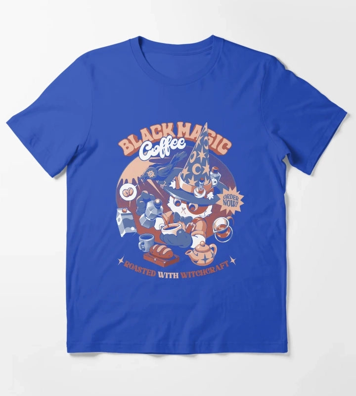 Black Magic Coffee Black T-Shirt Blue