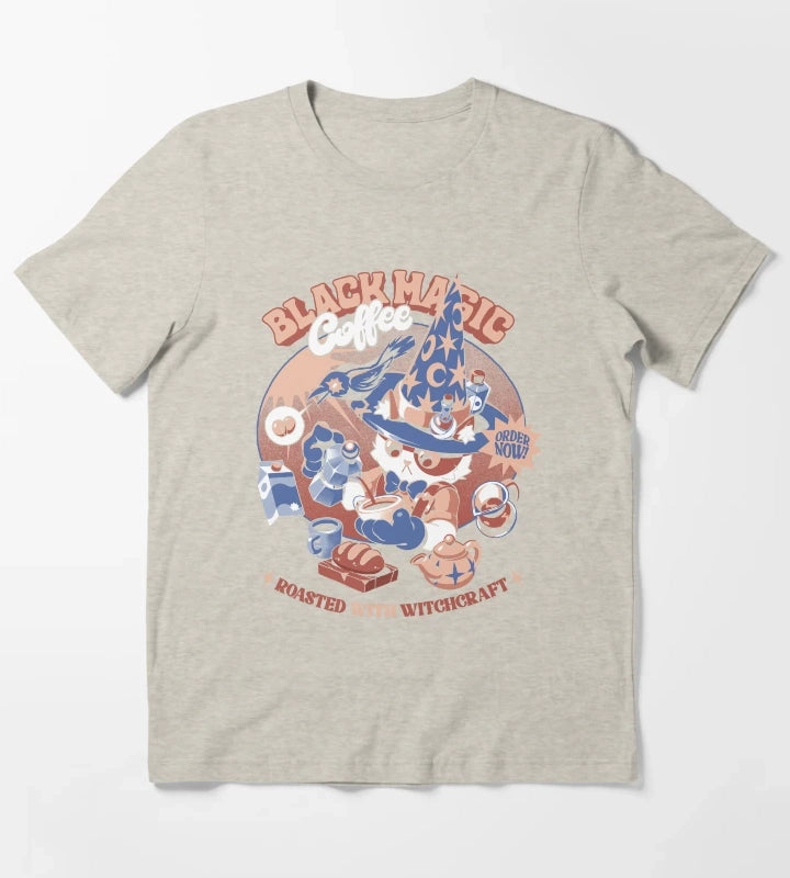 Black Magic Coffee Black T-Shirt Cream