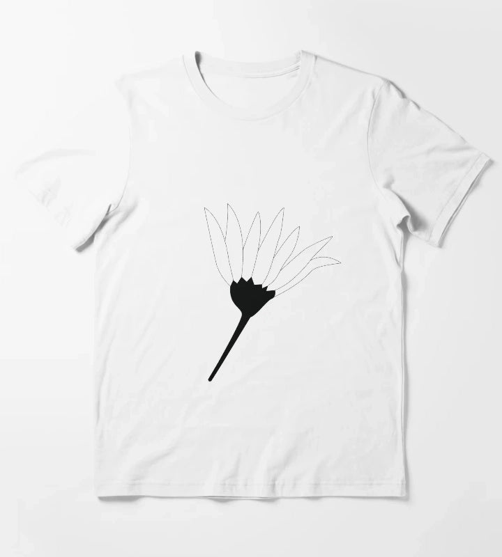 Black and White Daisy T-Shirt White