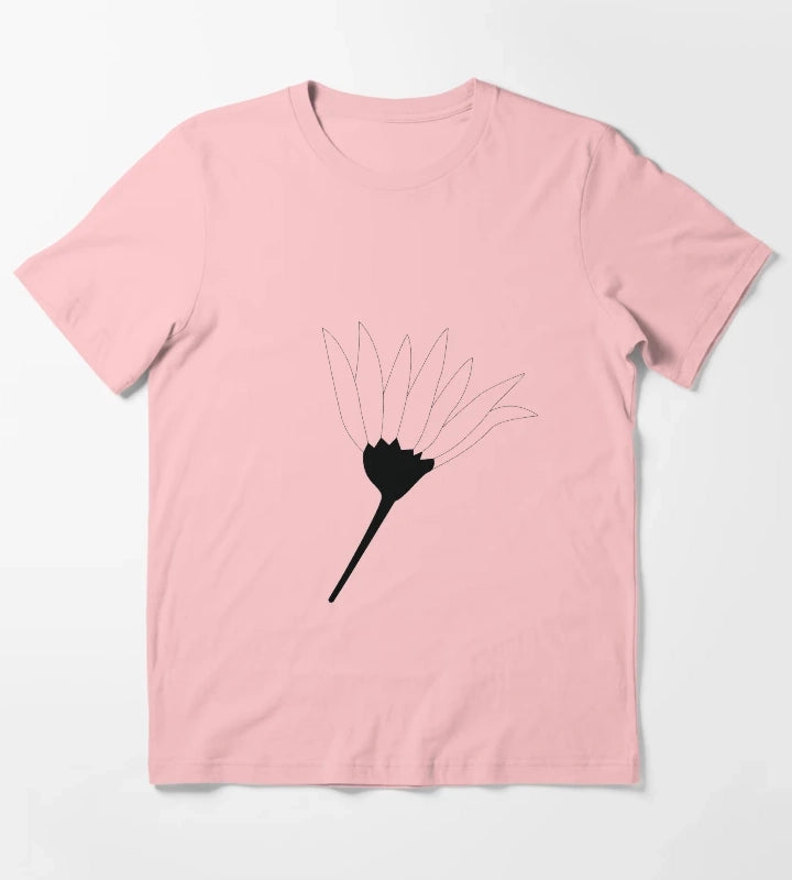 Black and White Daisy T-Shirt Dark Grey