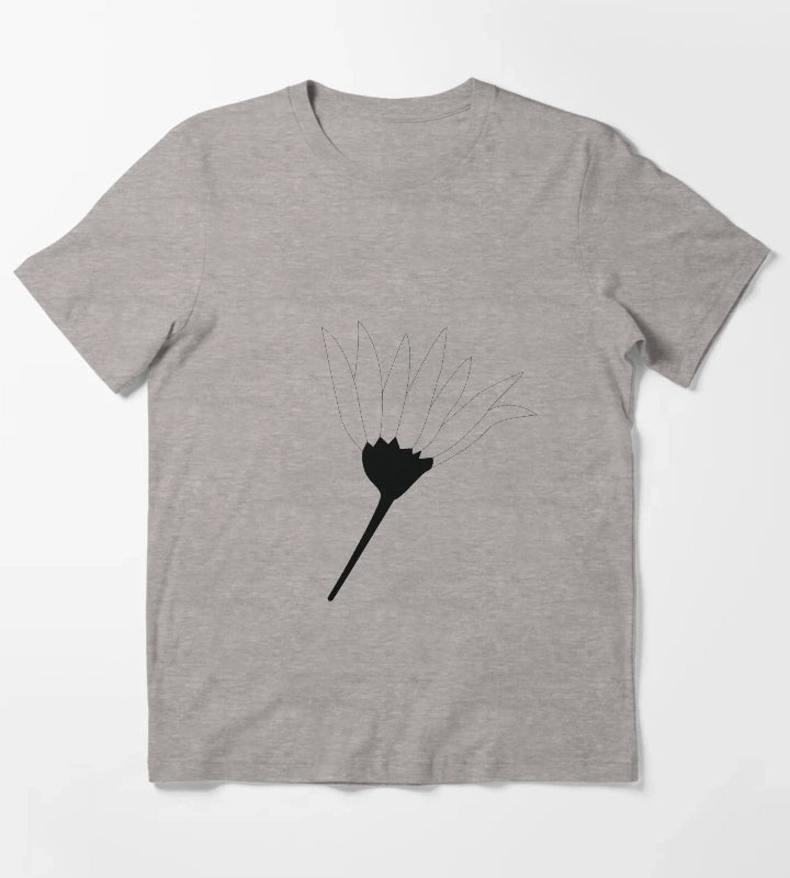 Black and White Daisy T-Shirt Heather Grey