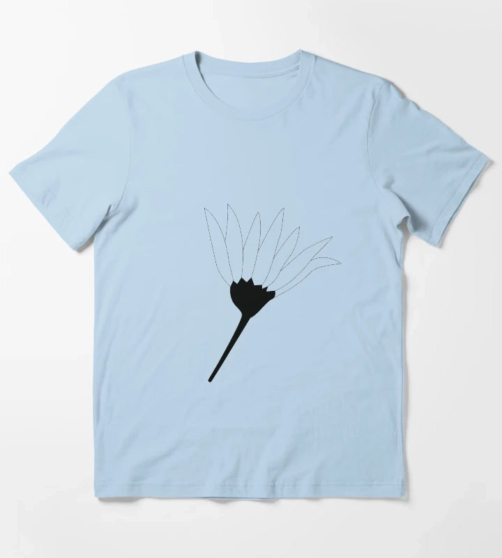 Black and White Daisy T-Shirt Sky Blue