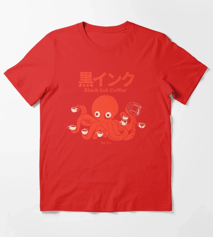 Black ink coffee T-Shirt Red