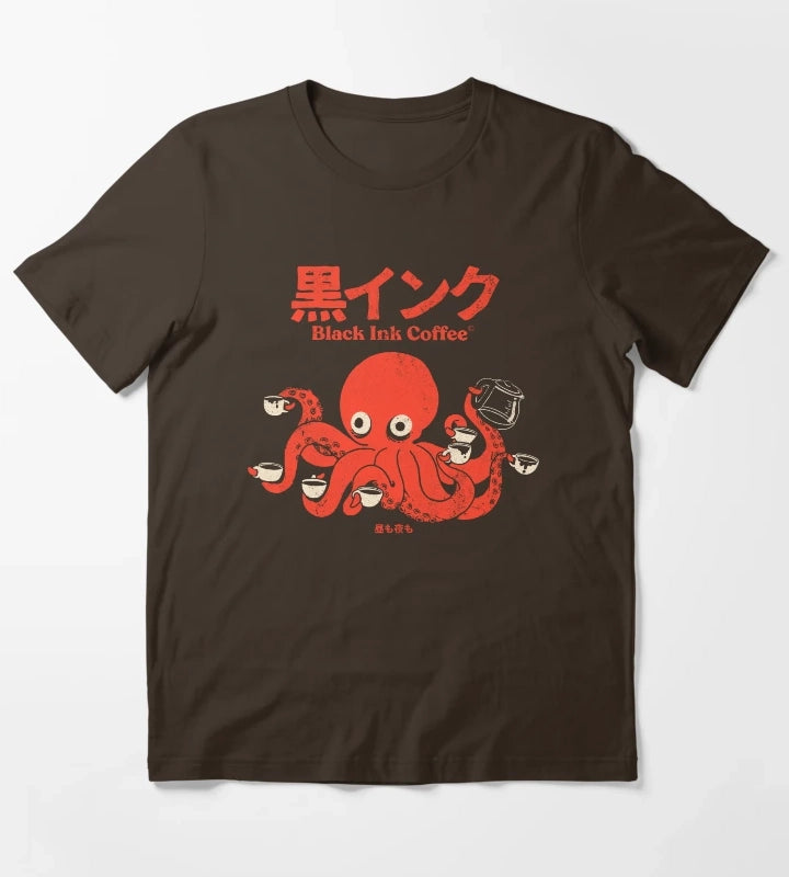 Black ink coffee T-Shirt Brown