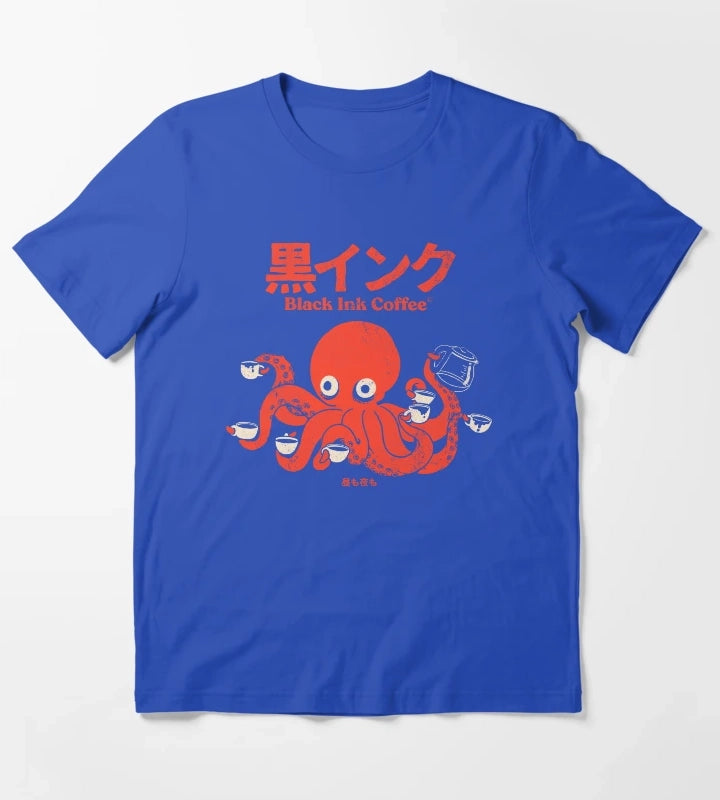 Black ink coffee T-Shirt Blue