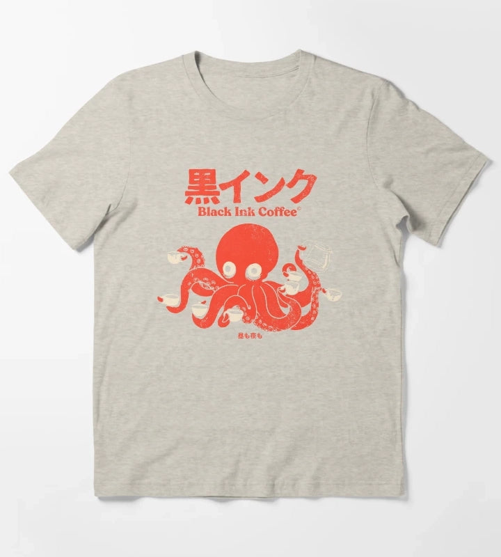 Black ink coffee T-Shirt Cream