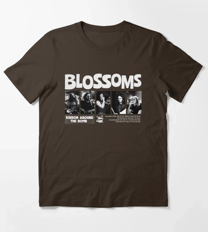 Blossoms Black Photo T-Shirt Brown