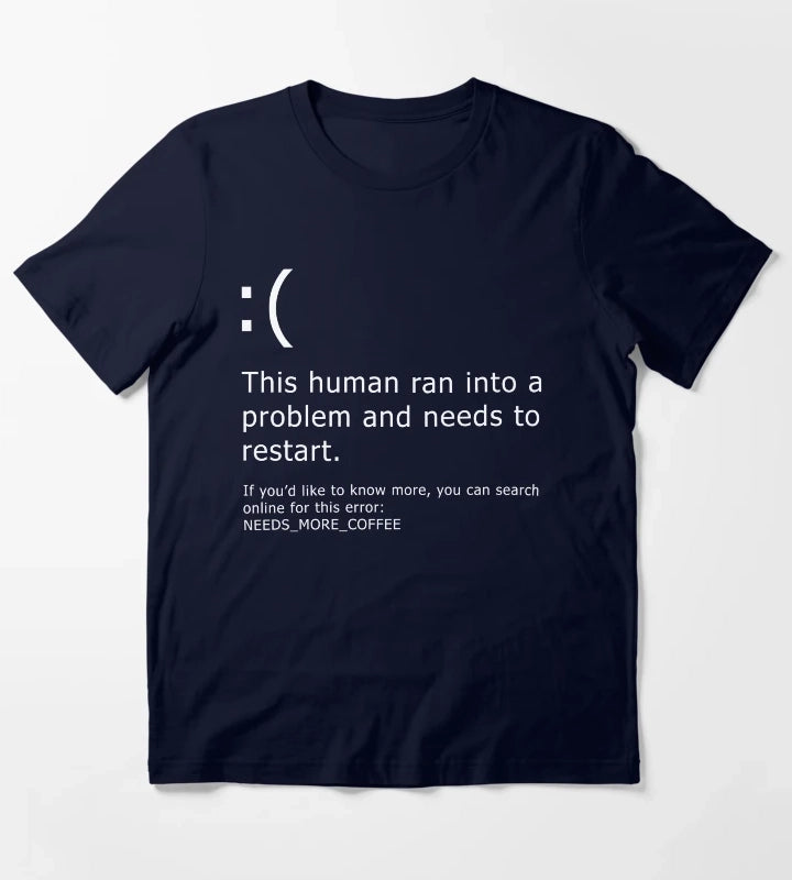 Blue Screen of Death Coffee error T-Shirt Navy