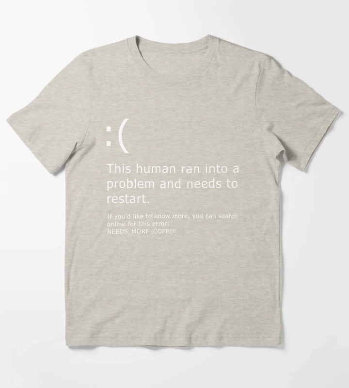 Blue Screen of Death Coffee error T-Shirt Cream