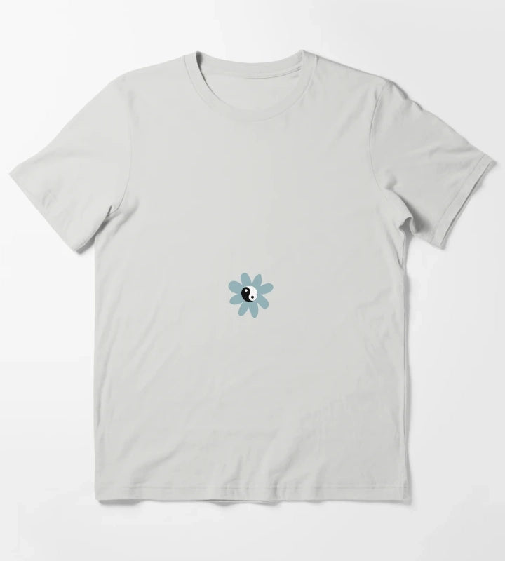 Blue Yin Yang Daisy T-Shirt Light Grey