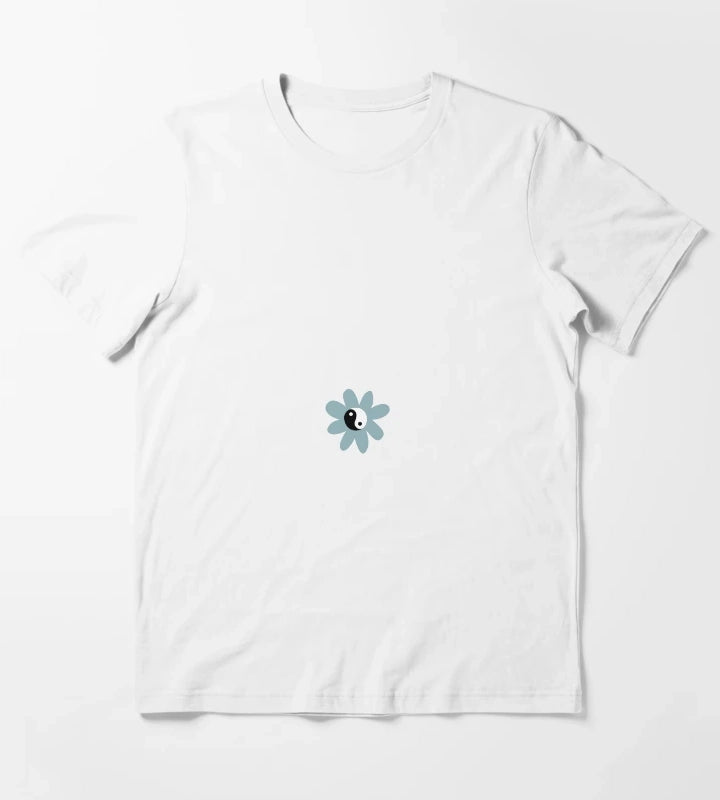 Blue Yin Yang Daisy T-Shirt White