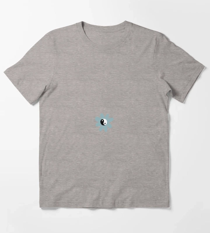 Blue Yin Yang Daisy T-Shirt Heather Grey