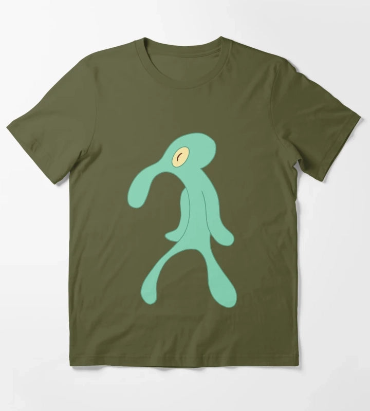 Bold and brash Squidward T-Shirt Olive Green