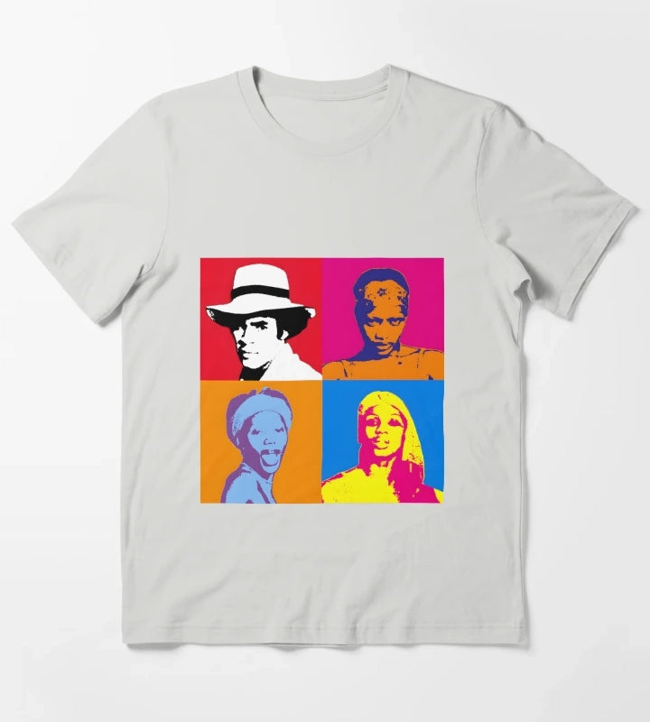 Boney M Warhol Style Print T-Shirt Light Grey