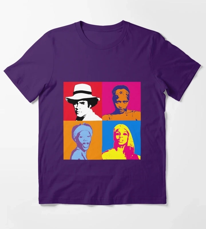 Boney M Warhol Style Print T-Shirt Purple