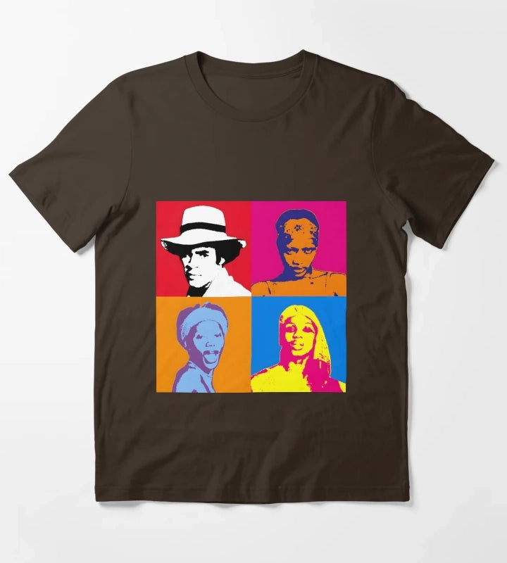 Boney M Warhol Style Print T-Shirt Brown