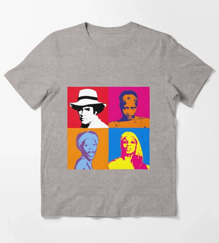 Boney M Warhol Style Print T-Shirt Heather Grey
