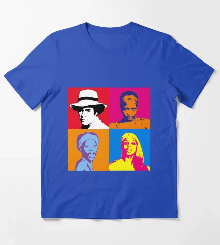 Boney M Warhol Style Print T-Shirt Blue