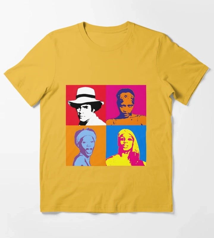 Boney M Warhol Style Print T-Shirt Yellow