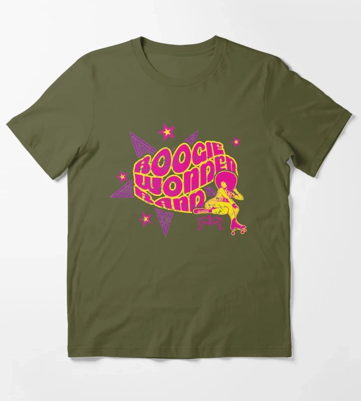 Boogie Roller Pink T-Shirt Olive Green
