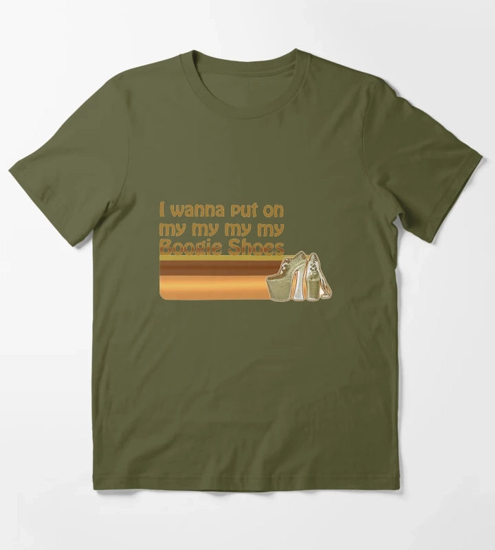 Boogie Shoes Disco T-Shirt Olive Green