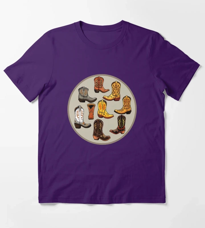 Boot Collection Design T-Shirt Purple