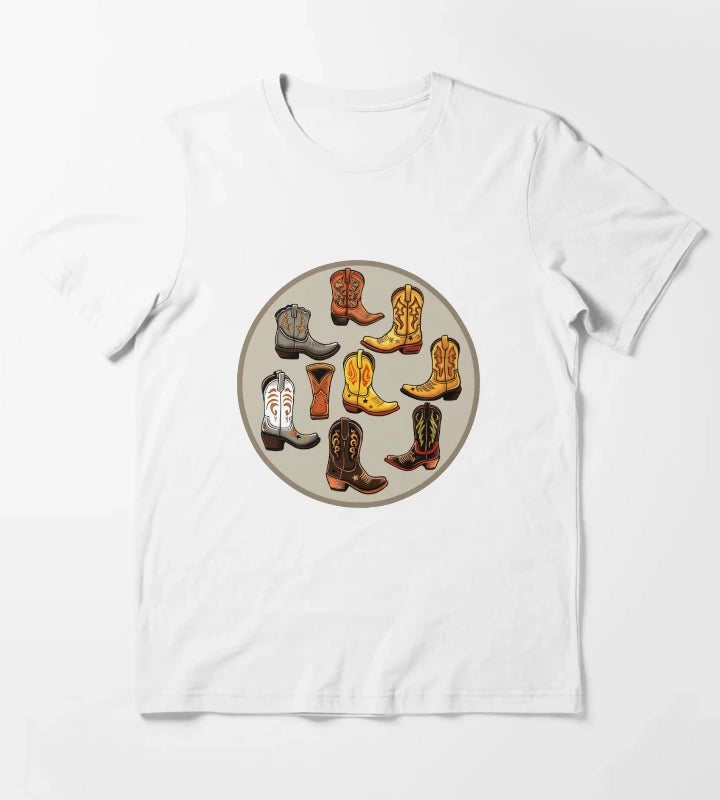 Boot Collection Design T-Shirt White
