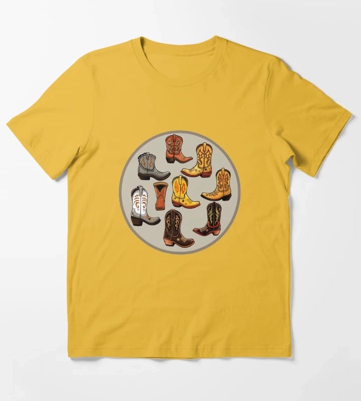 Boot Collection Design T-Shirt Yellow