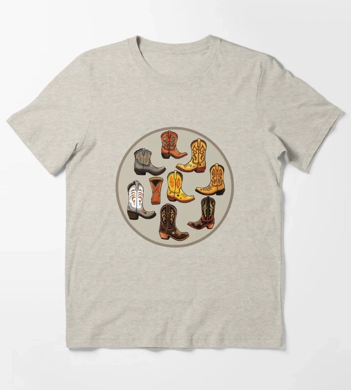 Boot Collection Design T-Shirt Cream