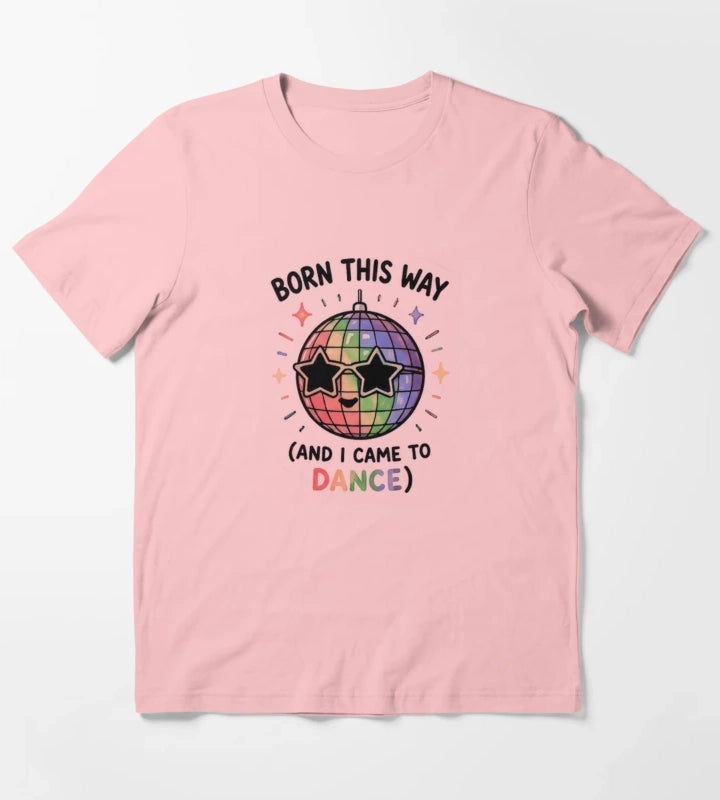 Born to Dance Cute Rainbow Disco Pride T-Shirt Dark Grey