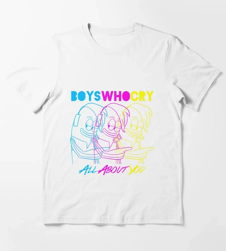 Boys Who Cry Cyan Magenta Yellow T-Shirt White