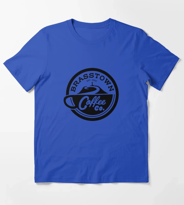 Brasstown Coffee Co logo Love Victor T-Shirt Blue