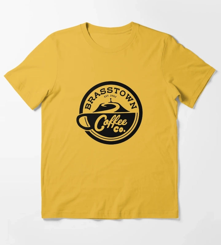 Brasstown Coffee Co logo Love Victor T-Shirt Yellow