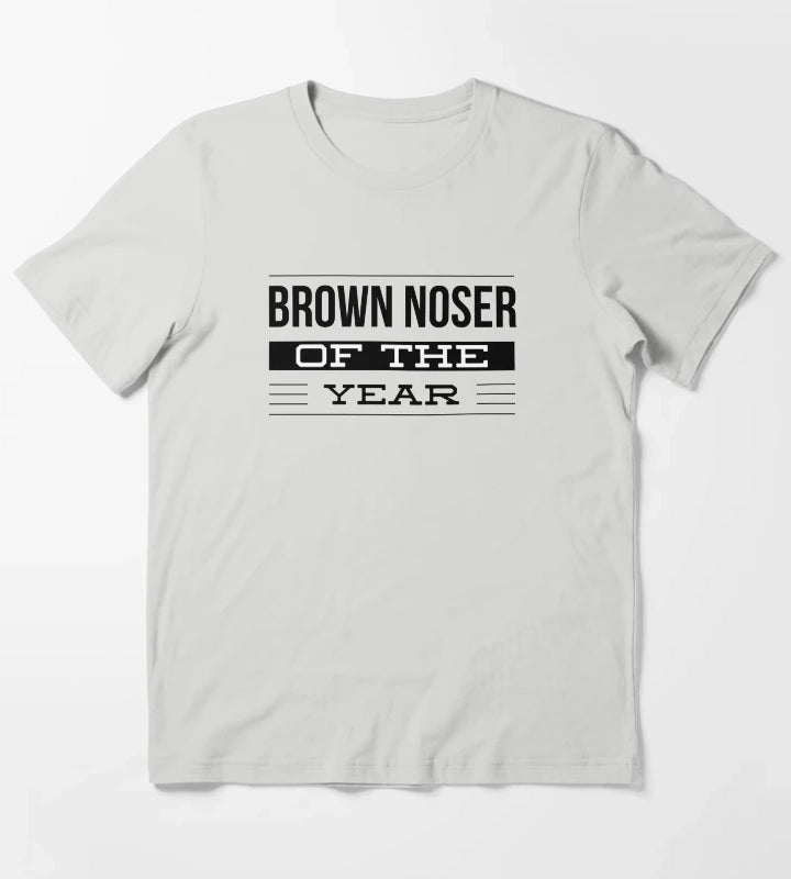 Brown Noser of the Year Award T-Shirt Light Grey