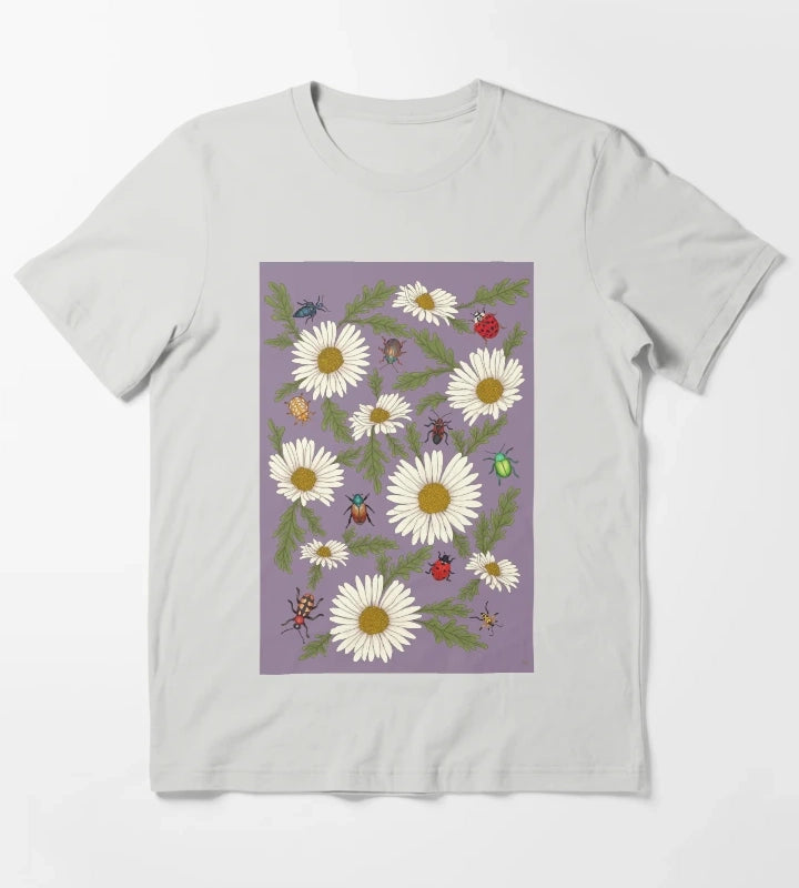 Bugs and Daisies T-Shirt Light Grey
