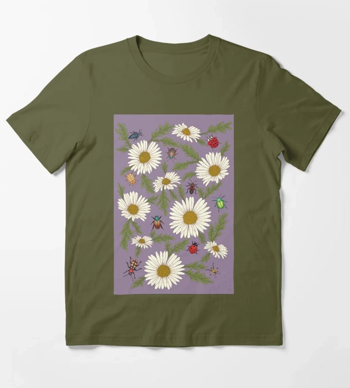 Bugs and Daisies T-Shirt Olive Green