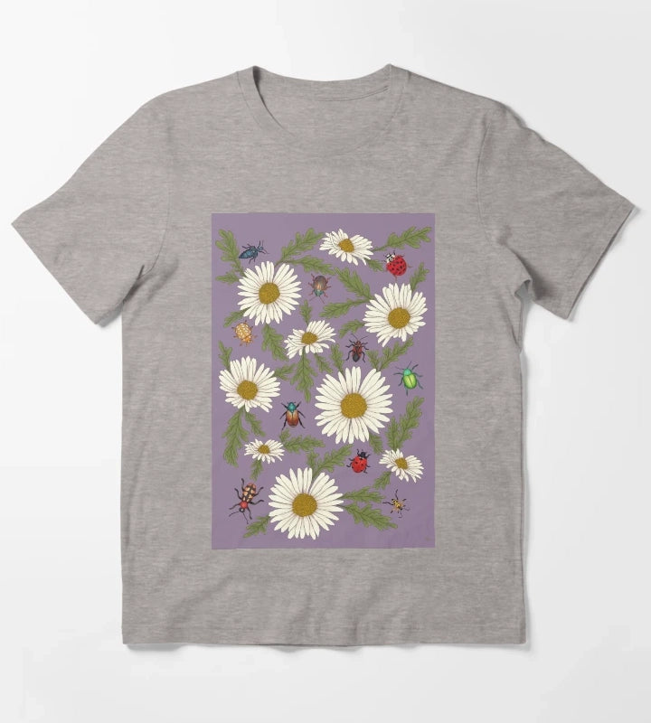 Bugs and Daisies T-Shirt Heather Grey