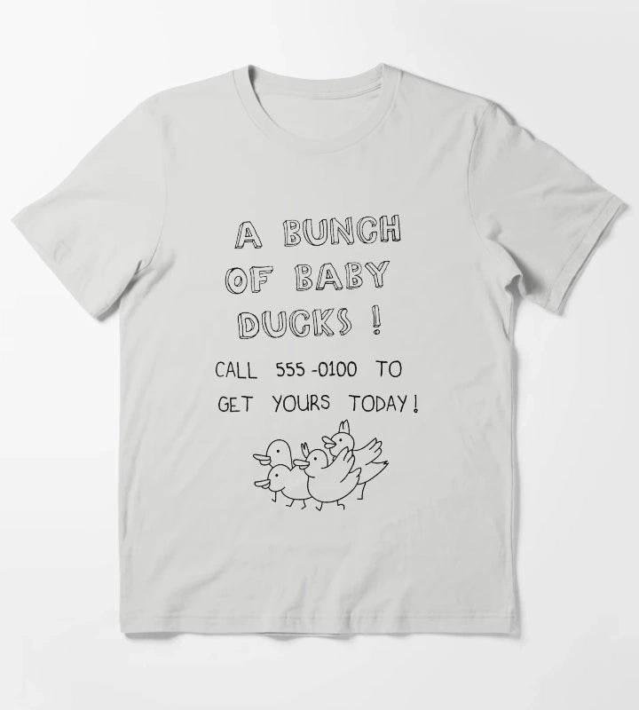 Bunch of Ducks Regular Show White Background T-Shirt Light Grey
