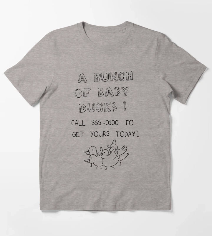 Bunch of Ducks Regular Show White Background T-Shirt Heather Grey