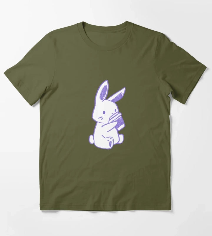 Bunny Coffee Purple T-Shirt Olive Green
