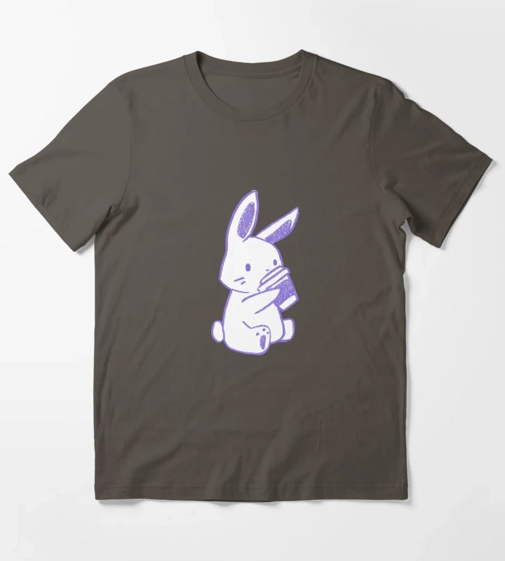 Bunny Coffee Purple T-Shirt Dark Grey