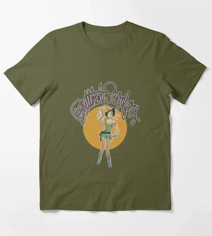 Butthole Surfers Cowgirl T-Shirt Olive Green