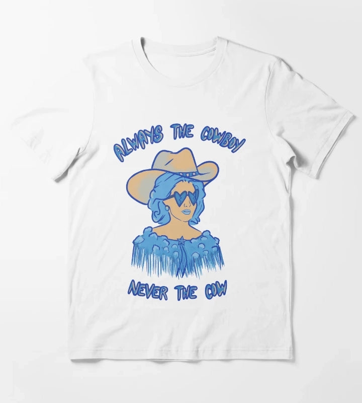 CMAT Always The Cowboy Never The Cow Euro Country colors T-Shirt White
