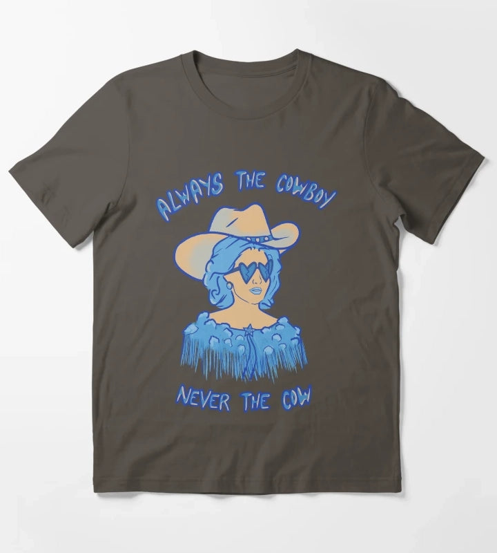 CMAT Always The Cowboy Never The Cow Euro Country colors T-Shirt Dark Grey