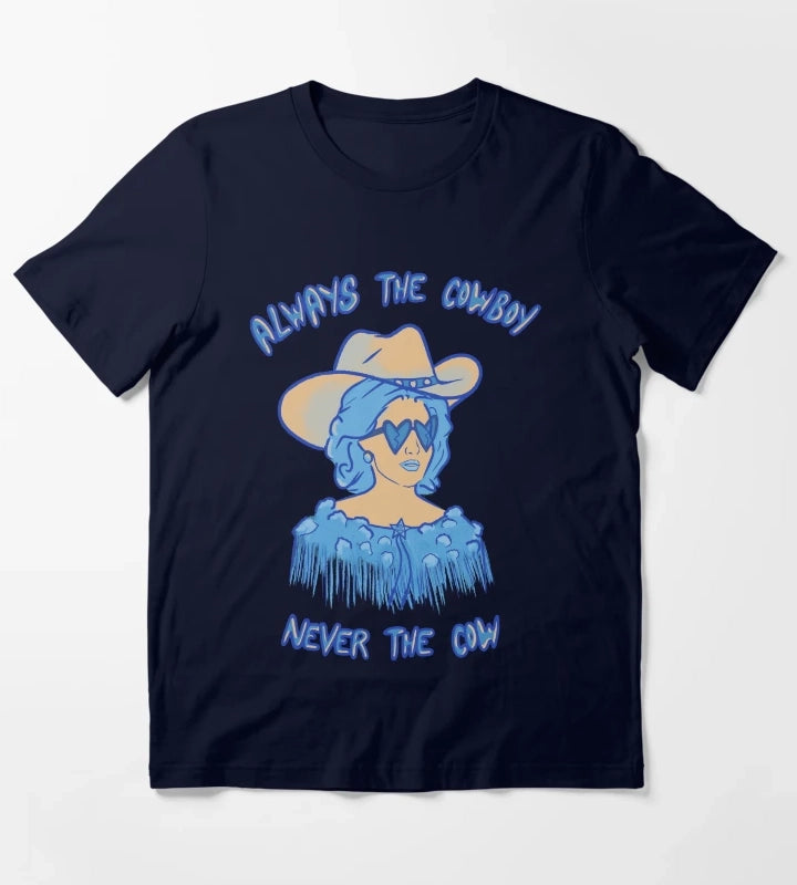 CMAT Always The Cowboy Never The Cow Euro Country colors T-Shirt Navy