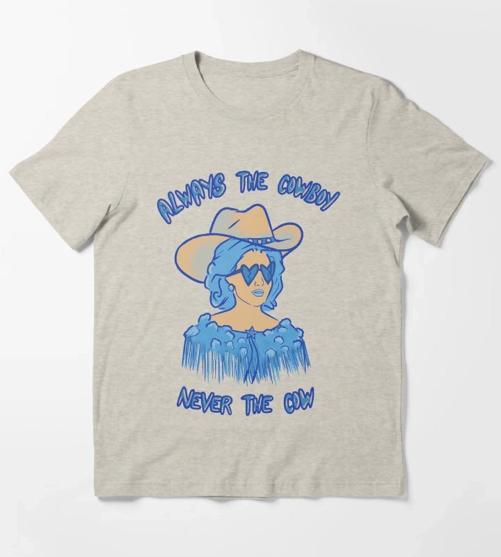 CMAT Always The Cowboy Never The Cow Euro Country colors T-Shirt Cream