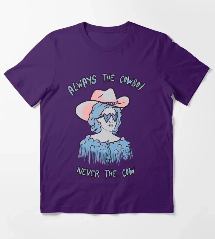 CMAT Always The Cowboy Never The Cow blue T-Shirt Purple