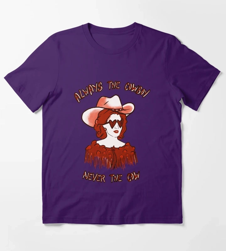 CMAT Always The Cowboy Never The Cow red T-Shirt Purple
