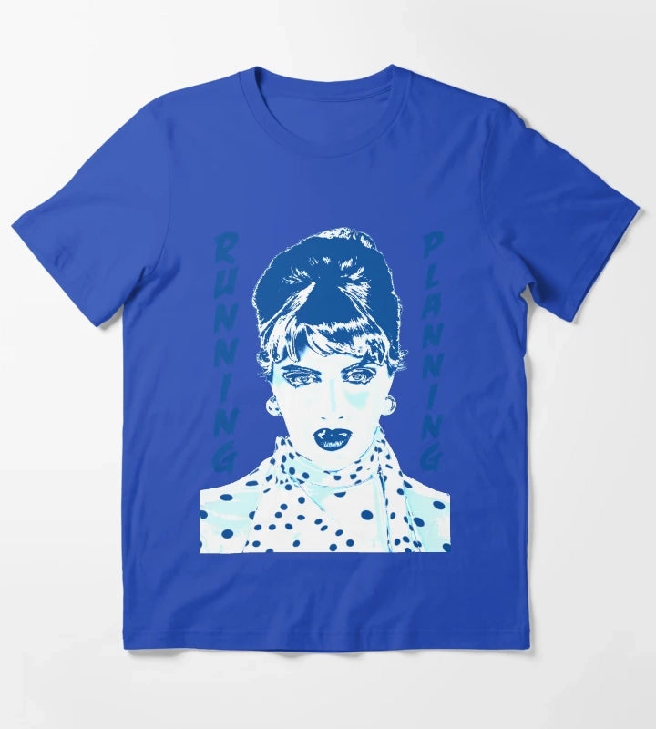 CMAT Euro Country Running Planning text T-Shirt Blue
