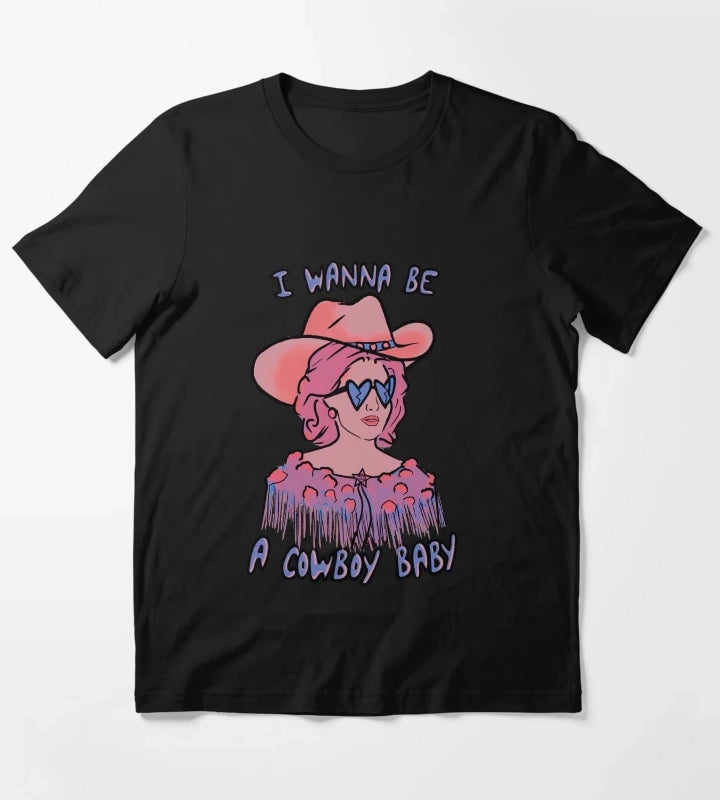 CMAT I Wanna Be A Cowboy Baby coral blue T-Shirt